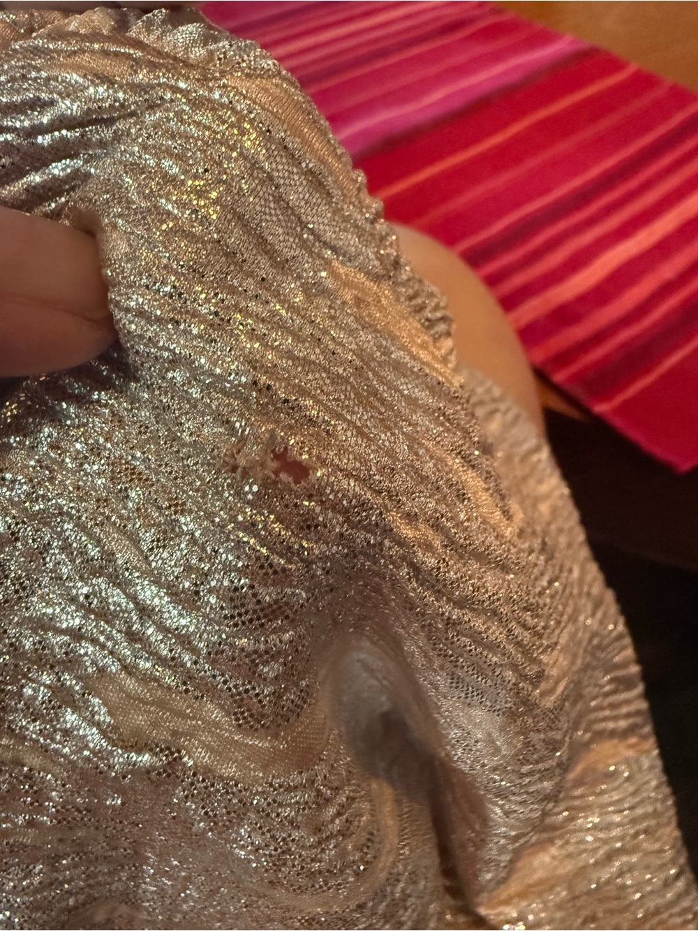 Metallic One-Shoulder Ruched Mini Dress - Gold - Picture 4 of 5